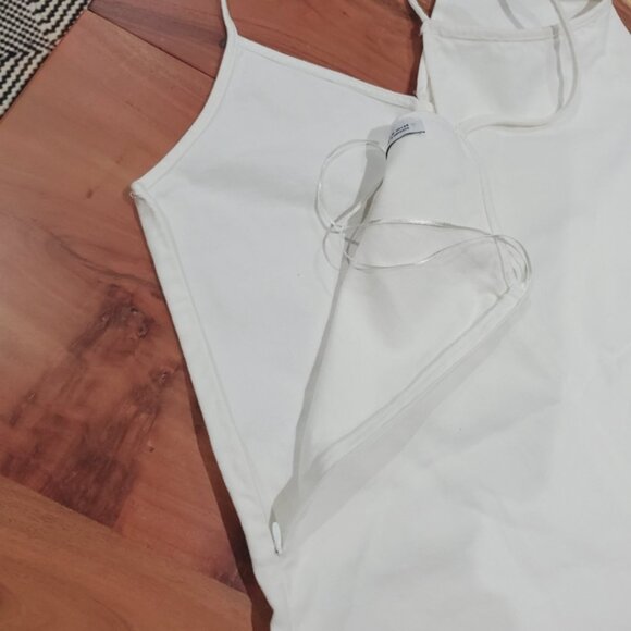 NWOT Zara White Overall Berit Romper Short - Picture 12 of 13